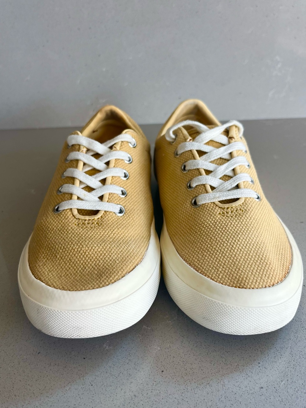 Arbor Legacy Yellow Lace Up Canvas Sneakers Shoes Women’s Size 6.5 - Picture 6 of 12